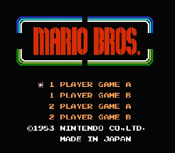 Mario Bros. (Europe) (PAL-MC-0, Classic Series) screen shot title